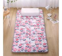 Materasso futon, materasso da pavimento pieghevole, arrotolabile, tatami, singolo, matrimoniale, king size, materasso futon giapponese, con retro antiscivolo (rosa, 70 x 180 cm)
