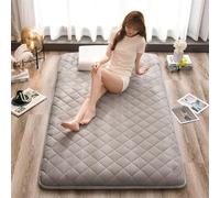 Materasso futon, materasso giapponese per pavimento, stile tatami, pieghevole, spesso, morbido, per casa, letto, dormitorio, campeggio, viaggi (grigio elegante, 150 x 200 cm)