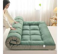 Materasso Giapponese Spesso Da Pavimento, Materassino Pieghevole Portatile, Materassino Futon Arrotolabile, Singolo/doppio/matrimoniale/king Size, Per Camera Da Letto/soggiorno/campeggio/divano(Green,