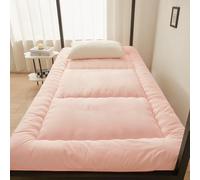 Materasso Giapponese Spesso, Divano Letto Morbido, Materasso Futon Arrotolabile, Materassino Pieghevole Per Il Pavimento, Materassino Portatile Per Dormitorio, Ospite Da Viaggio In Campeggio(Pink,Quee