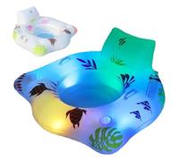 Materasso gonfiabile da piscina con 2 portabevande, materasso ad aria da lounge con luce a LED e schienale, piscina gonfiabile estiva