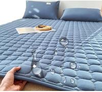 Materasso Impermeabile Topper Materasso Protettore Manotte Marte Topper Stema Morbida Materasso Materasso Materasso Materasso Coperchio Materasso con Cinturini Elastici (Colore: Blu, Dimensione: