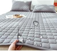 Materasso Impermeabile Topper Materasso Protettore Manotte Marte Topper Stema Morbida Pad Materasso Materasso Coperchio Materasso Morbido con Cinturini Elastici (Colore: Grigio, Dimensione: 90x200cm