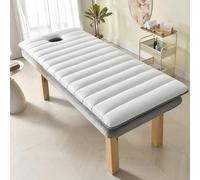 Materasso in Memory Foam per Lettino da Massaggio, Materasso ad Alta Densità con Foro per il Viso e Cinghie Elastiche, Cuscino per Lettino da Massaggio per Saldi Bellezza./White 6Cm/R 70X190Cm