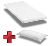Materasso in schiuma comfort K10 90x200 cm + cuscino in microfibra CloudComfort Basic 40x80 cm