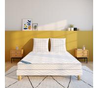 Materasso in schiuma di densità 25 kg/m3, supporto semi-rigido, superficie morbida Bianco 140 x 200 cm