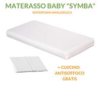 Materasso Lettino o Culla per Bambini alto 12 cm colore Bianco + Cuscino omaggio