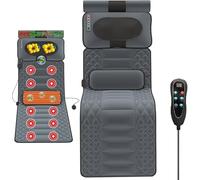 Materasso massaggiante riscaldante, tappetino da massaggio completo con calore, materasso per massaggio lombare a compressione calda per alleviare il dolore, cuscino riscaldante pieghevole a 9