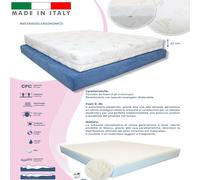 MATERASSO MATRIMONIALE 160X190 ALTEZZA 22CM MEMORY E FOAM ERGONOMICO ANALLERGICO