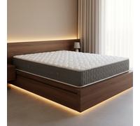 Materasso matrimoniale Palladio con bordo grigio 160x190x25 H cm. in schiuma poliuretanica e memory non sfoderabile