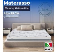 Materasso Memory 25 cm | Ergonomico, Anallergico, Traspirante, Ortopedico