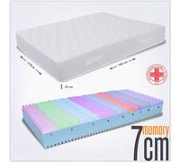 MATERASSO MATRIMONIALE 170X190 CM H 25 CON 7 CM DI MEMORY FOAM BUGNATO LIKE