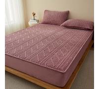 Materasso Pad soffice Copertina di Materasso Tascabile Profonda Materasso Materasso Trapuntato Materasso protettore Letto Materasso con Tasca Profonda Fino a 6-18 Pollici (Colore: Rosa Scuro, Taglia: