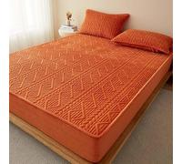 Materasso Pad soffice Copertina di Materasso Tascabile Profonda Materasso Materasso Trapuntato Materasso protettore Letto Materasso con Tasca Profonda Fino a 6-18 Pollici (Colore: Arancione,