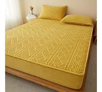 Materasso Pad soffice Copertina di Materasso Tascabile Profonda Materasso Materasso Trapuntato per Materasso protettore Letto Materasso con Tasca Profonda Fino a 6-18 Pollici (Colore: Giallo, Taglia: