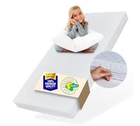 Materasso per bambini 120x200 cm con fodera lavabile per bambini alti 10 cm, a scelta con lenzuolo con angoli in cotone 100%, materasso reversibile certificato eco5 per lettino da terra per bambini