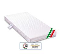 Materasso per culla lettino BIMBO PLUS antisoffoco misura 60x125 cm alto 11 cm con rivestimento sfoderabile e lavabile in lavatrice con guanciale antisoffoco in omaggio.