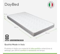 Materasso per Divano Letto Ortopedico Waterfoam 12cm Rivestimento Bianco DAYBED