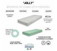 MATERASSO PER DIVANO LETTO PIEGHEVOLE CAMPER BRANDINA IN POLIURETANO SFODERABILE