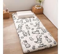 Materasso per dormire a pavimento, materasso futon giapponese, singolo/doppio/queen/king size, arrotolabile, materasso da campeggio, materasso per gli ospiti, tatami (cachi, 80 x 190 cm)