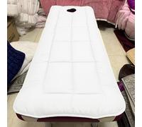 Materasso per Lettino da Massaggio Antiscivolo con Testa Quadrata, con/Senza Foro per Il Respiro, Copriletto Spa, Protezione per Salone di Bellezza, Accessori per Massaggi in Tin, White1, 70x185cm