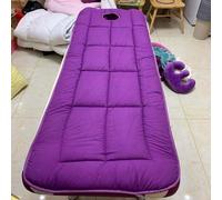 Materasso per Lettino da Massaggio Antiscivolo con Testa Quadrata, con/Senza Foro per Il Respiro, Copriletto Spa, Protezione per Salone di Bellezza, Accessori per Massaggi in Tin, Purple1, 80x190cm