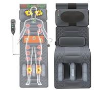 Materasso per massaggi termici completi - 20 testine vibranti materasso per massaggi - cuscino multifunzione elettrico riscaldato della poltrona - allevia il dolore alla schiena (Co