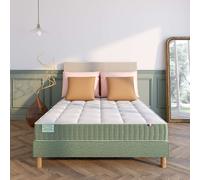 Materasso per schiena sensibile, 1362 molle, 7 zone, sostegno rigido, superficie tonificante Bianco 180 x 200 cm