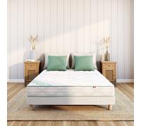 Materasso per schiena sensibile, 660 molle, 7 zone, sostegno molto rigido, superficie morbida Bianco 90 x 200 cm