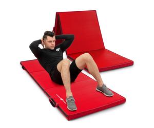 Materasso pieghevole ginnico duro in velcro 180 x 60 x 5 cm rosso - Marbo Sport