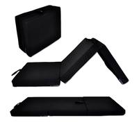 Materasso pieghevole in 3 pezzi, 200 x 60 x 10 cm, impermeabile, pieghevole, materasso per ospiti, materasso pieghevole, materasso da campeggio (nero)