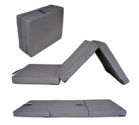 Materasso pieghevole in 3 pezzi, 200 x 60 x 10 cm, materasso pieghevole impermeabile, materasso per ospiti, materasso pieghevole, materasso da campeggio (grafite)