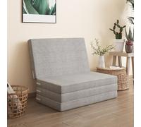 Materasso pieghevole in memory foam, cuscino portatile a 4 pieghe, per viaggi e ospiti, lavabile, comodo cuscino per dormire, ideale per uso domestico e all'aperto