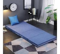 Materasso pieghevole per ospiti, 90 x 200, 120 x 200, 80 x 200, 100 x 200, 4 pezzi, in schiuma, lavabile, portatile, blu marino, salvaspazio, ideale per pigiama party