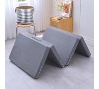 Materasso pieghevole portatile per ospiti in campeggio e in viaggio, materasso singolo/matrimoniale in morbida schiuma con maniglia per divano futon o poltrona letto