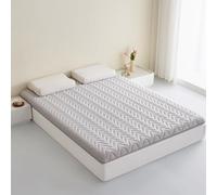 Materasso pieghevole portatile, spessore 4 cm, morbido e traspirante, anti-decubito, con base antiscivolo, per casa, viaggi e camere da letto (completo: 120 x 200 cm, grigio)