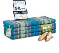 Materasso pieghevole sostenibile in kapok - 200x110x8cm - materasso largo per gli ospiti, materasso pieghevole, tappetino yoga, letto per gli ospiti, lettino giardino balcone (Azzurro)