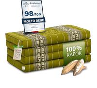 Materasso pieghevole sostenibile in kapok - 200x80x8cm - materasso per gli ospiti, materasso pieghevole per van, tappetino yoga, letto per gli ospiti, lettino per giardino e balcone (Verde/Elefanti)