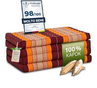 Materasso pieghevole sostenibile in kapok - 200x80x8cm - materasso per gli ospiti, materasso pieghevole per van, tappetino yoga, letto per gli ospiti, lettino per giardino e balcone (Arancione)