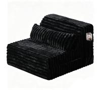 Materasso Pieghevole Sottovuoto, Divano Da Pavimento 3 In 1 Per Dormitorio | Fondo Antiscivolo E Fodera Rimovibile E Lavabile; Leggero, Per Chi Viv-e In Un Monolocale In Affitto(Black,135*200*15cm)