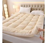 Materasso pieghevole spesso 10 cm, letto futon portatile per gli ospiti, materasso superiore beige, 150 x 200 cm, facile da riporre, perfetto per l'uso sul divano, soluzione per dormire adatta ai