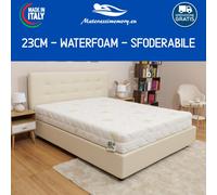 Materasso Poliuretano espanso ad acqua WAVE TOP alto 23 cm con Rivestimento A...