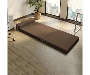 Materasso portatile per bambini, 200 x 70 x 5 cm, pieghevole, letto da pavimento per spovers e sala giochi, copertura rimovibile, marrone, per soggiorno e camera da letto, facile da mettere in viaggio
