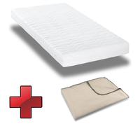 Materasso Premium a 7 zone 100x200 cm CloudComfort, altezza 15 cm, livello di rigidità H2/H3 + coperta Sleezzz® Smart 140 x 200 cm