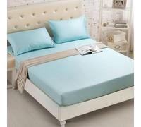 Materasso Protector Coperchio Aderente Cover di Colore Solido Cover Materasso Materasso Fheet a Letti Aderenti Coppi Set da Letto, 14 foschia Blu, gemello 99x190 cm