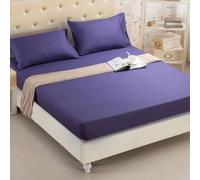 Materasso Protector Coperchio Aderente Foglio di Colore Solido Cover Materasso per Materasso Fogli da Letto Aderenti a Doppio Set da Letto, 08 Royal Blue, K 182x213