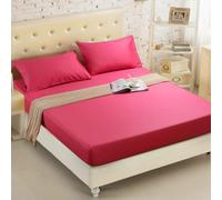 Materasso Protector Coperchio Aderente Foglio di Colore Solido Cover Materasso per Materasso Fogli da Letto Aderenti a Doppio Set di Letti, 17 Rose Rosso, x, Lungo gemello 99x203cm