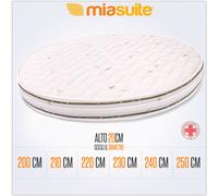 MiaSuite MATERASSO ROTONDO DIAMETRO 210 CM ALTO 20 CM POLIURETANO ESPANSO WATERFOAM ORTOPEDICO ANALLERGICO