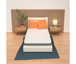 Materasso Singolo 85x190, alto 22 cm - Memory Foam, Rivestimento Silver - Sommo
