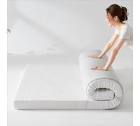 Materasso singolo con rivestimento in tessuto lavorato a maglia, traspirante, medio-duro, supporto perfetto per il corpo, allevia il mal di schiena, rimovibile (bianco, 180 x 199,9 cm)